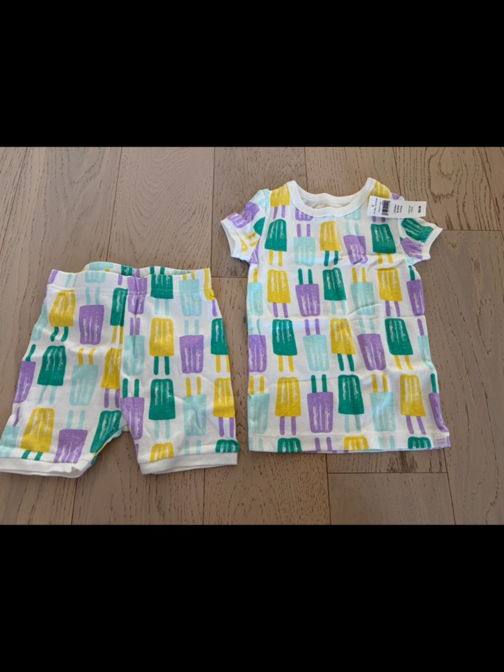 GAP Toddler Popsicle Print Top & Shorts - White, Yellow, Teal, Purple